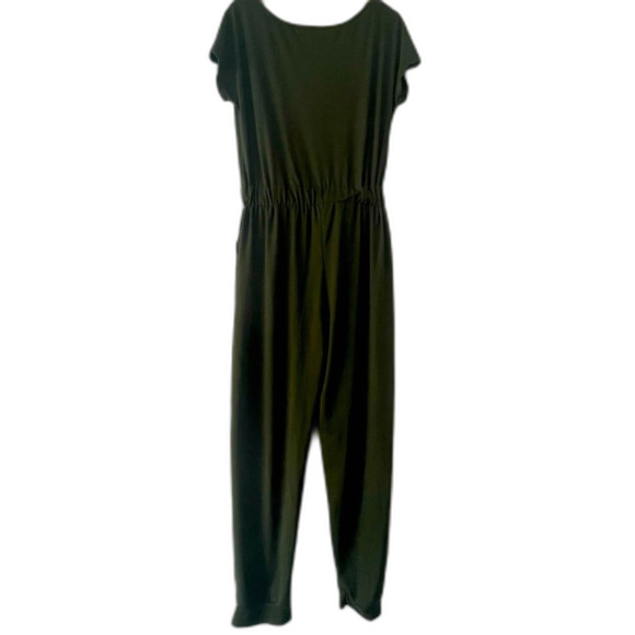 Capella Green Short Sleeve Scoopneck One Piece Joggers Jumpsuit Romper Size M - Picture 8 of 10